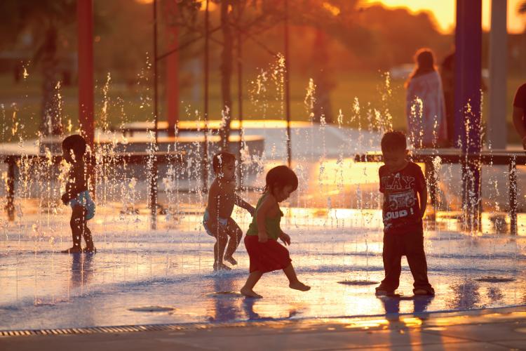 The Spray and Ground Park in McAllen, Texas, helps kids stay cool.