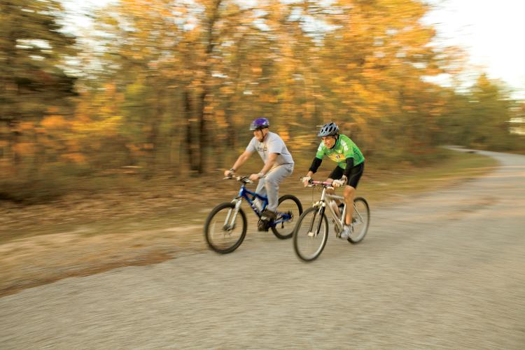 Biking at Tyler State Park in Tyler, TX