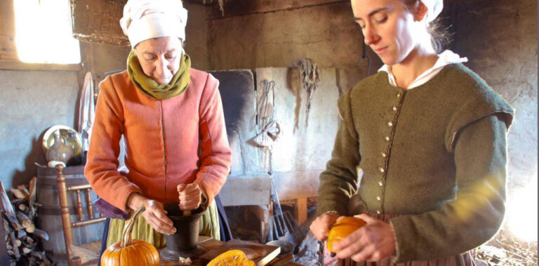 Copy of Malka|Copy of Pilgrims preparing pumpkins