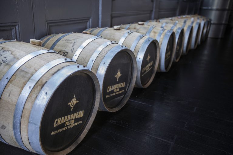 Run barrels at Charboneau Distillery