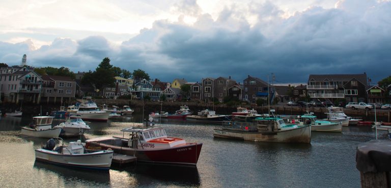 Boats in the harbor at Rockport, MA