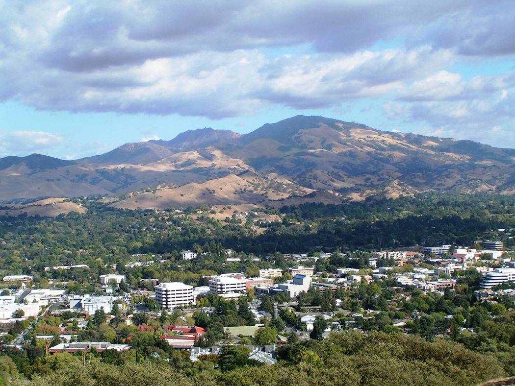 Skyline of Walnut Creek with the stunning Mount Diablo in the background