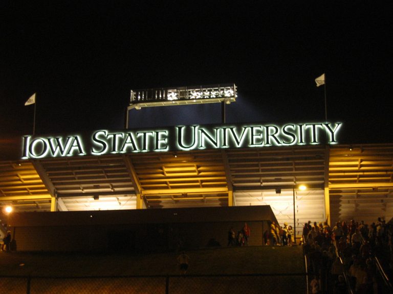 a sign depicting Iowa State Universityh