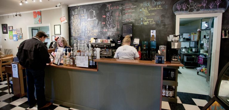Customers order drinks at Carpe Cafe in downtown Smyrna, TN.