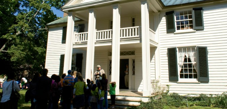 Visitors line up to tour Sam Davis Home in Smyrna, Tennessee. The home is the former home of Confederate Civil War soldier, Sam Davis, and his family.