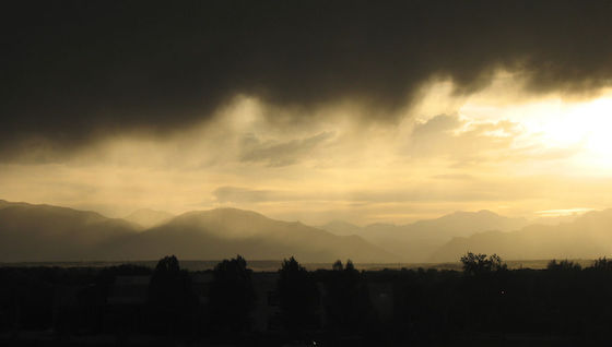 View of the Rockies from Thornton, Colorado