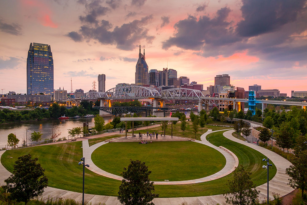 Downtown Nashville. If you can't afford Nashville, then these cheap cities near Nashville are meant for you.