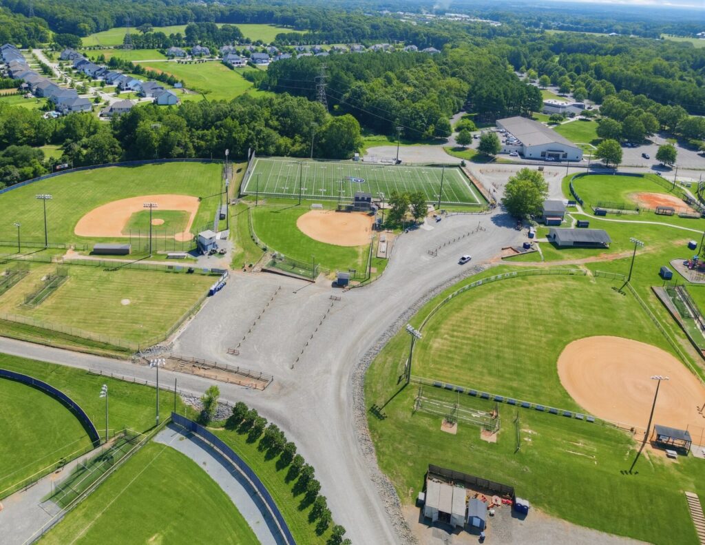 Aerial view of Weddington's Optimist Park