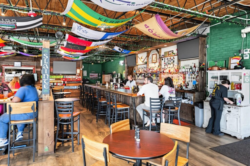 Inside The Journeyman at the bar