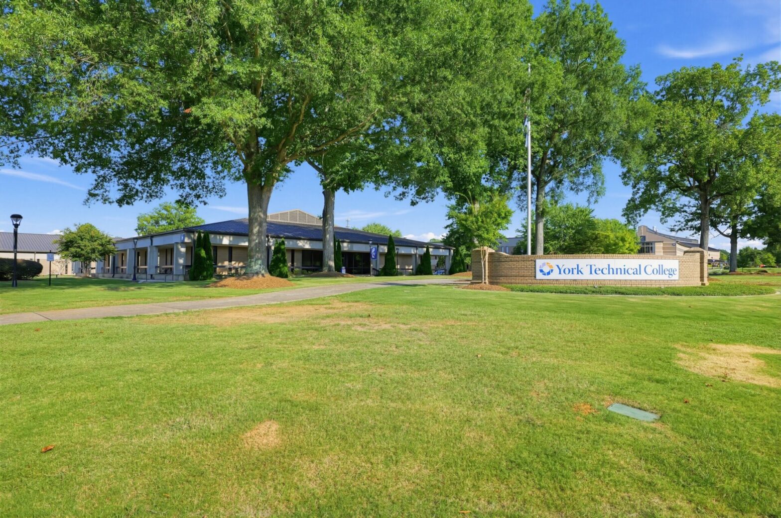 York Technical College lawn and sign