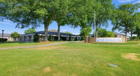 York Technical College lawn and sign