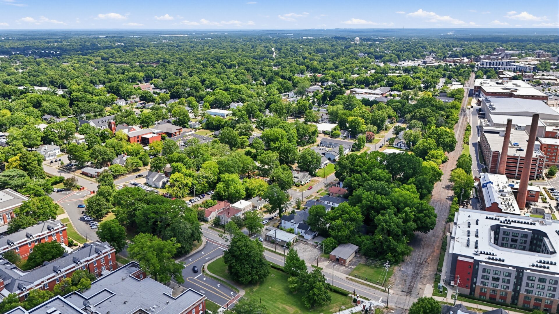 Aerial view of Ebenezer Village in Rock Hill