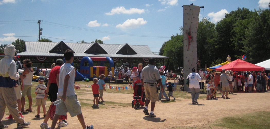A view of the Town Commons 4th of July celebration in Carrboro, North Carolina.