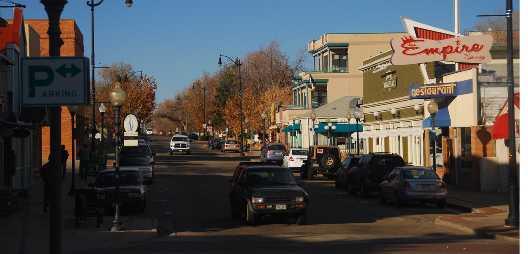 Main Street in Louisville, Colorado.