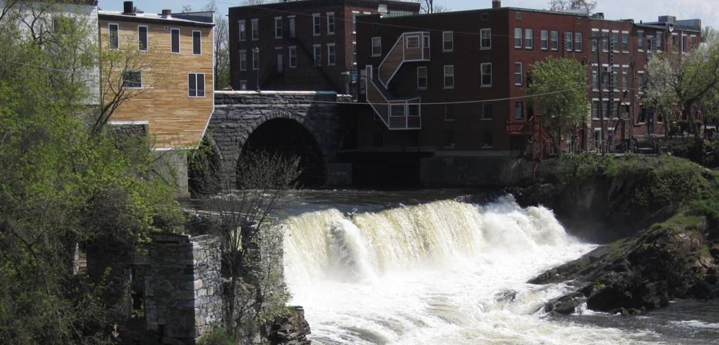 A view of the Otter Creek Falls in Middlebury, Vermont.