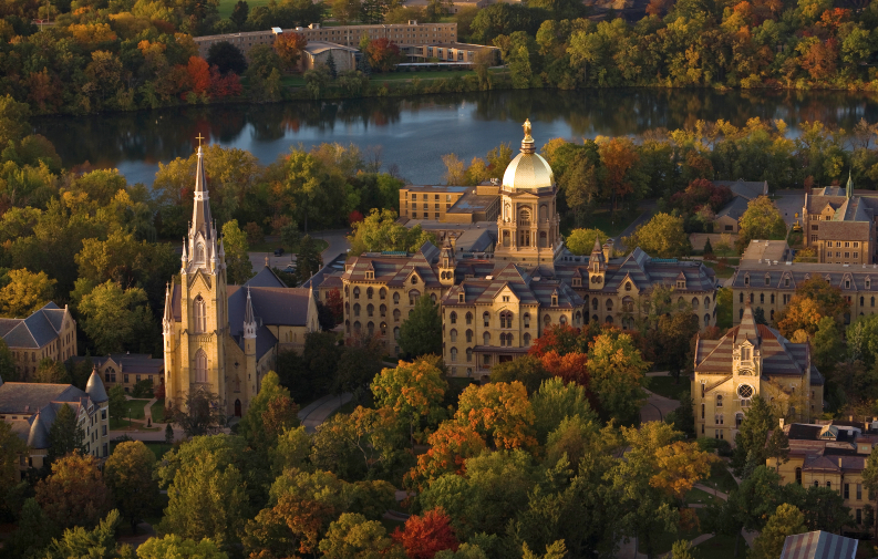 The University of Notre Dame is located on a 1,250-acre campus in South Bend, Ind.