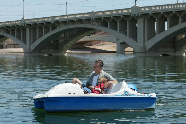 Paddle Boating at Tempe Town Lake in Tempe, AZ