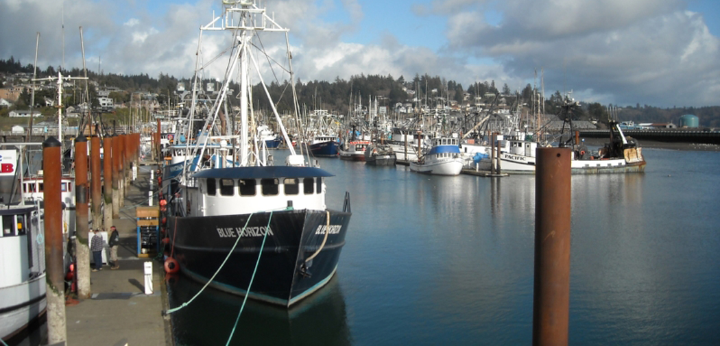 A view of the Harbor in Yaquina Bay, Newport, Oregon.