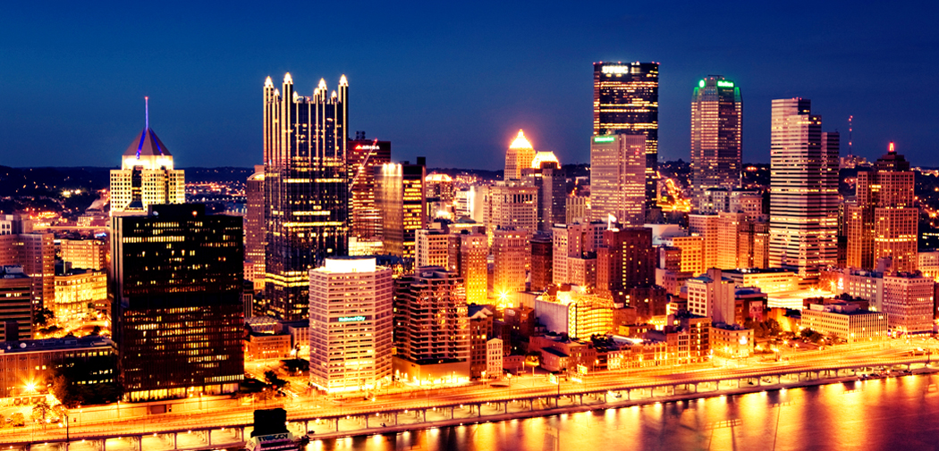 Skyline view of downtown Pittsburgh