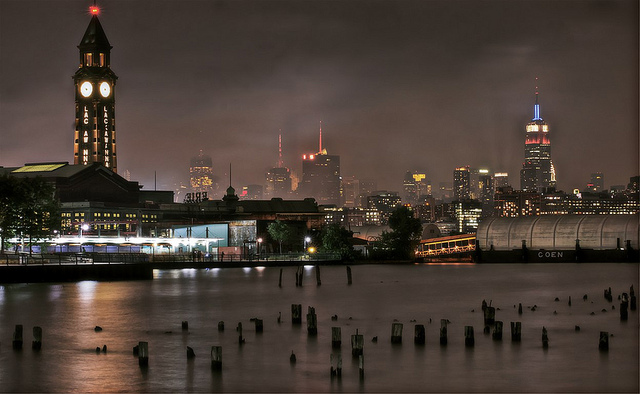 Hoboken Terminal on the Hudson River.