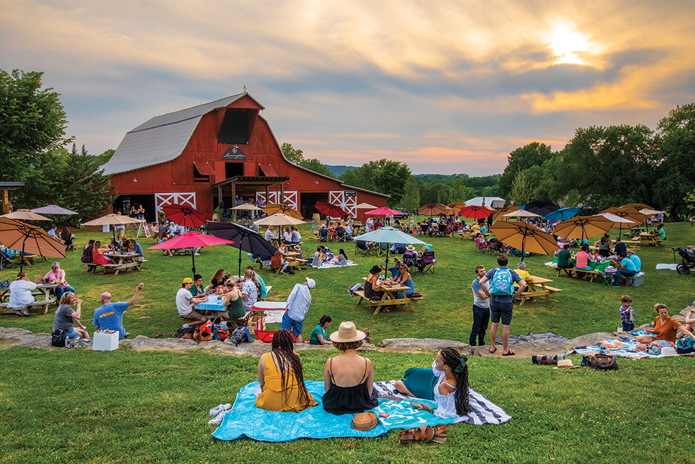 People gathered on the lawn at Arrington Vineyards located in Franklin TN