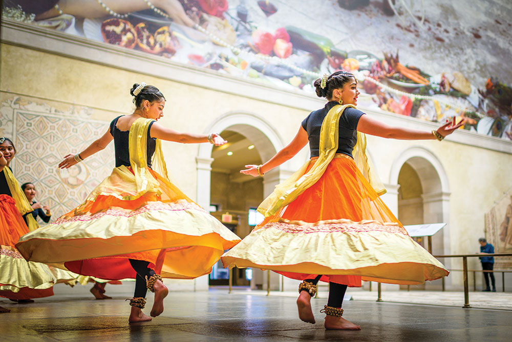 Dancers performing at the Silk Road Community Day hosted by the Worcester Art Museum