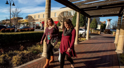 shoppers walking