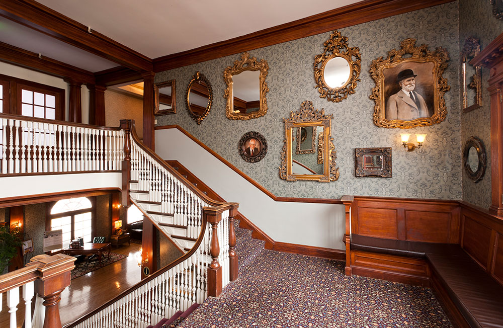Main interior staircase at the Stanley Hotel in Estes Park CO