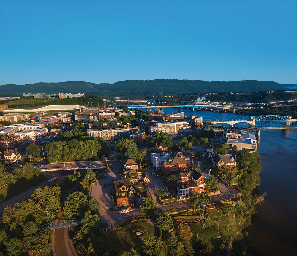 aerial view of chattanooga