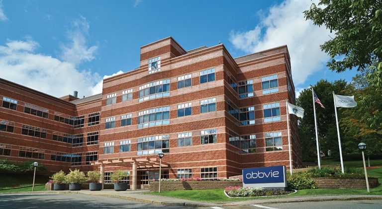Exterior of AbbVie Bioresearch Center in Worcester MA