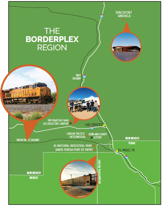 Borderplex region in New Mexico, Texas and Mexico