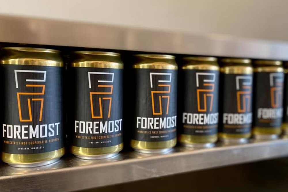 crowlers of beer from Foremost Brewing