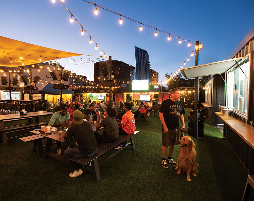 Covington Yard, a community gathering space to eat, drink and play.
