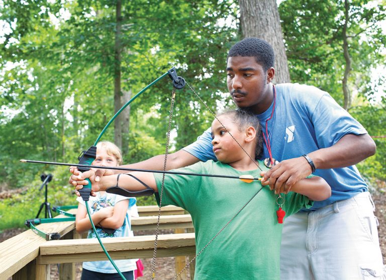 Archery at a YMCA summer camp in Elizabeth City, NC