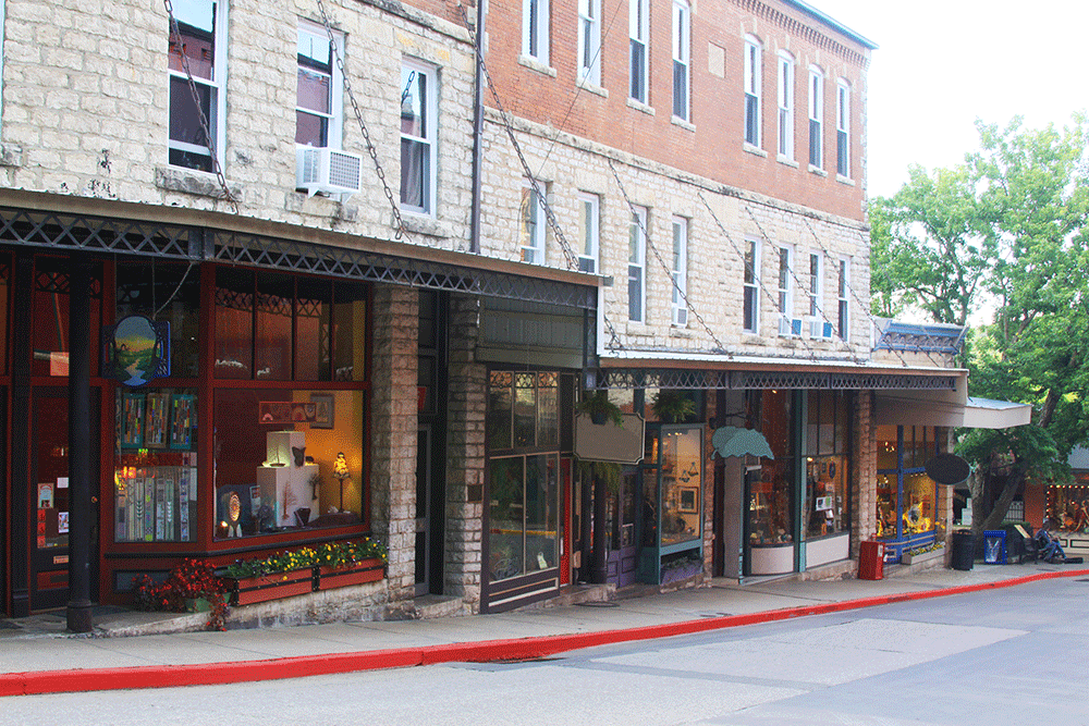 The beautiful and quaint town of Eureka Springs, Arkansas is photographed.