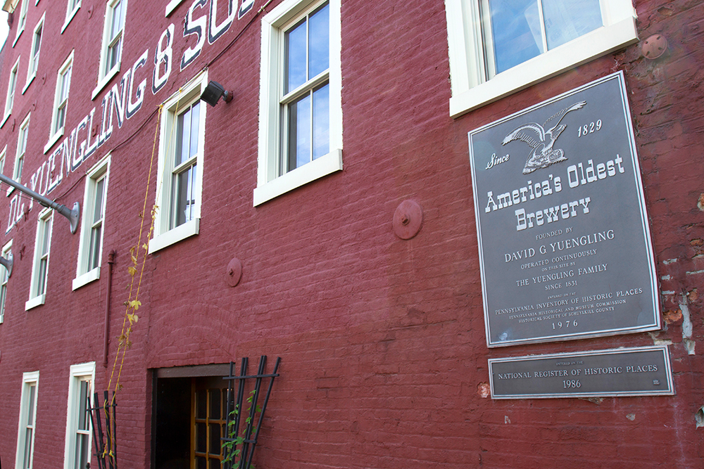 Pottsville, PA, USA - Exterior of the Yuengling Brewery in Pottsville, PA