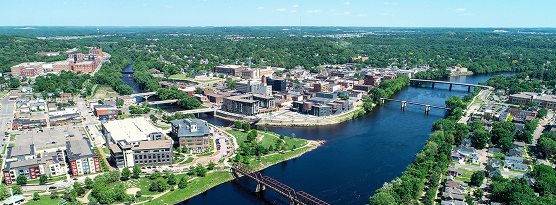Aerial view of Eau Claire WI