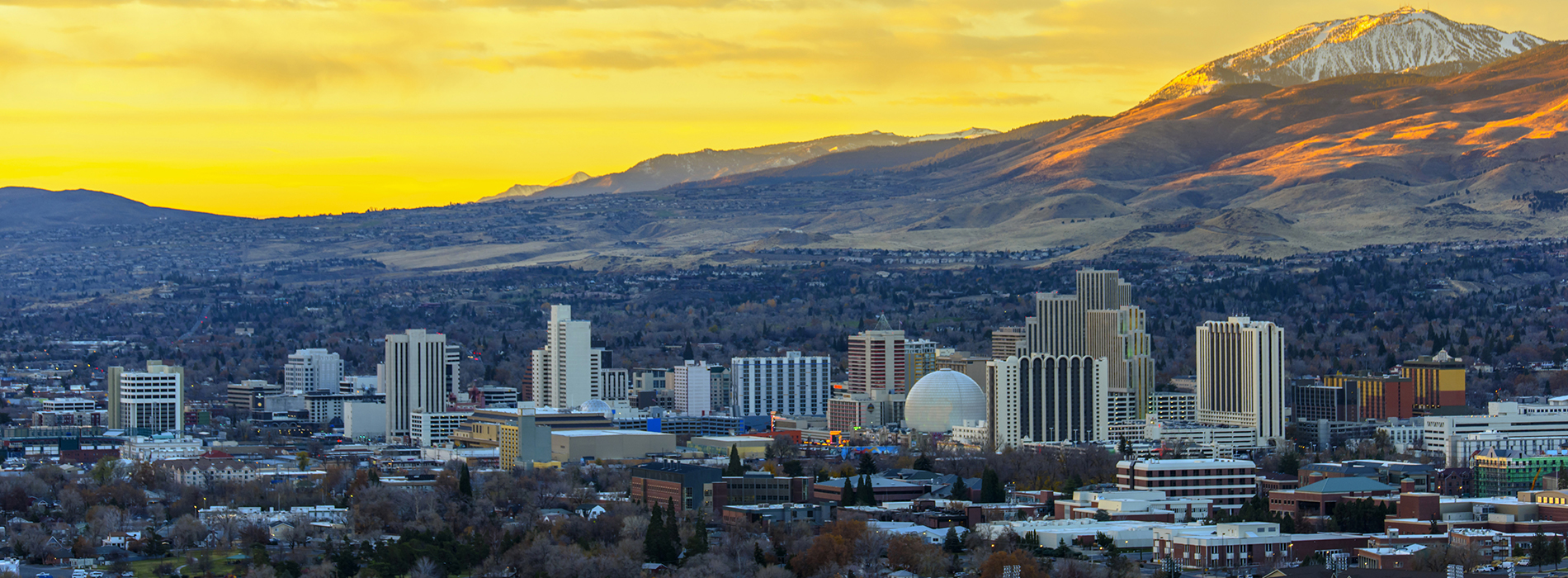 Reno, Nevada at sunrise.