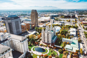 Aerial view of Salt Lake City, UT