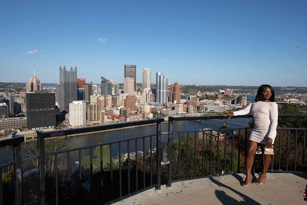 The city skyline in downtown Pittsburgh, Pennsylvania