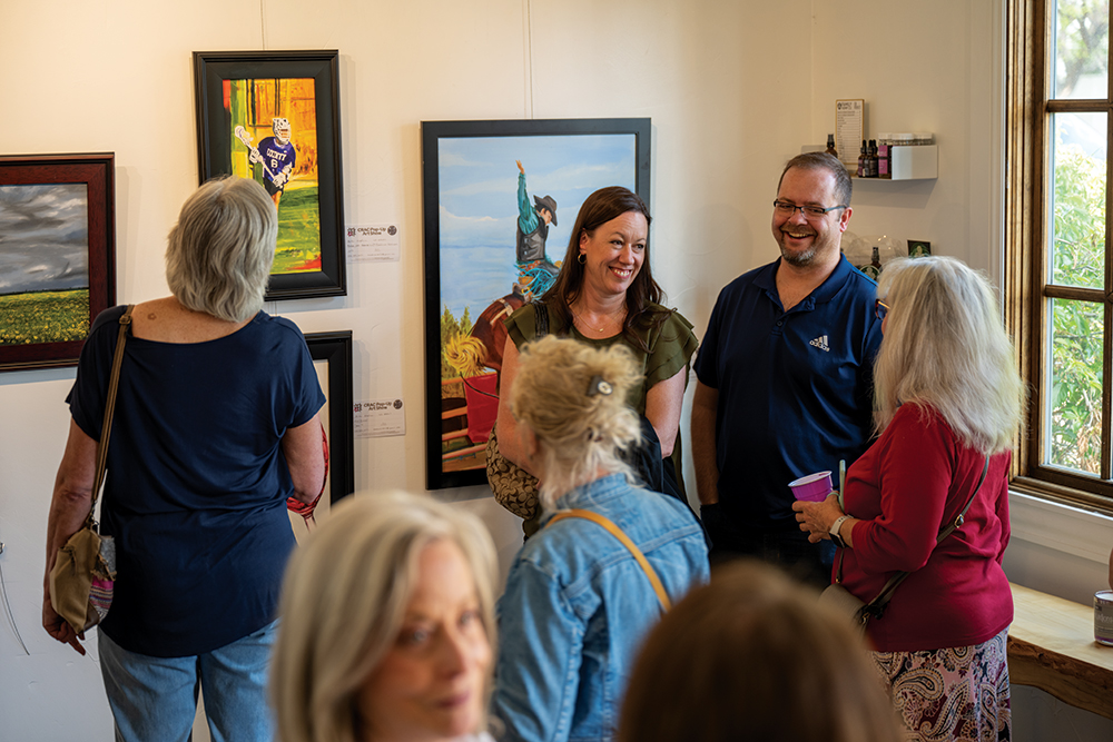Castle Rock, CO: People gathered around talking at 2022 Rhyolite Gallery ©Journal Communications/Colin Shreffler