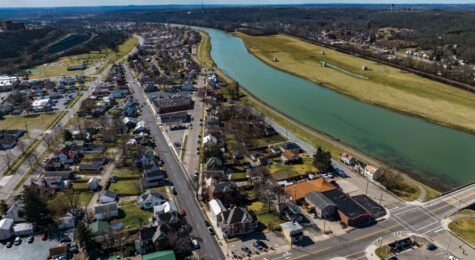 Aerial view of downtown Miamisburg, Ohio