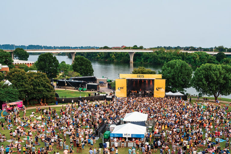 Aerial shot of the crowds at the Moon River Festival, which is along the Chattanooga, TN riverfront.