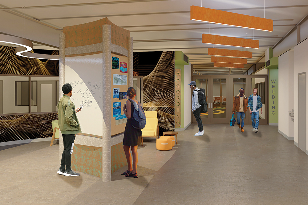 Renderings of the PIE (Partnerships in Education) Center in the Greater Chattanooga, TN area.