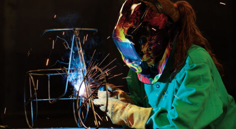 A student learns to weld at the Autauga County Technical Center in Alabama