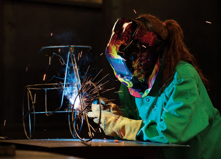 A student learns to weld at the Autauga County Technical Center in Alabama