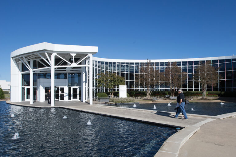 A large fountain surrounds the entrace to the Zentrum BMW Museum which is located at the BMW Manufacturing Production Facility in Greer, South Carolina. The Zentrum recently re-opened on October 17, 2017 after nearly a year under construction.
