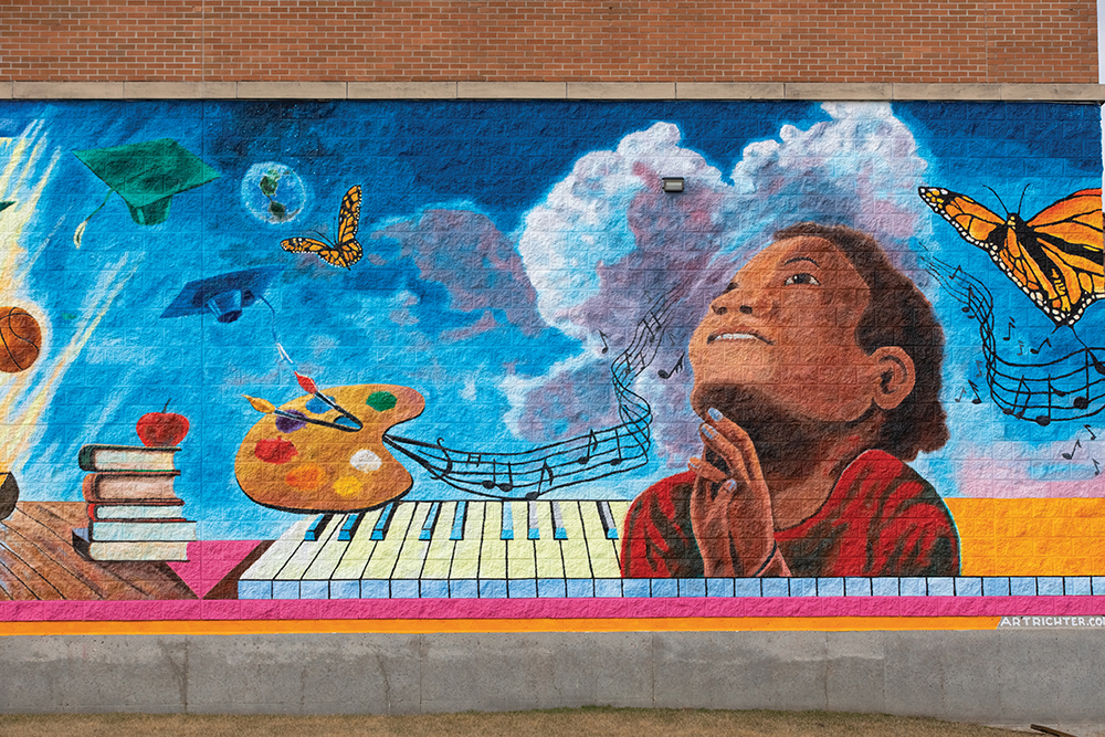 The Bright Futures mural on the Boys and Girls Club in Janesville, part of the Greater Madison Region.