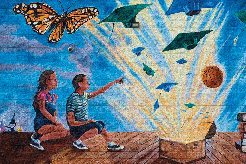 The Bright Futures mural on the Boys and Girls Club in Janesville, part of the Greater Madison Region.