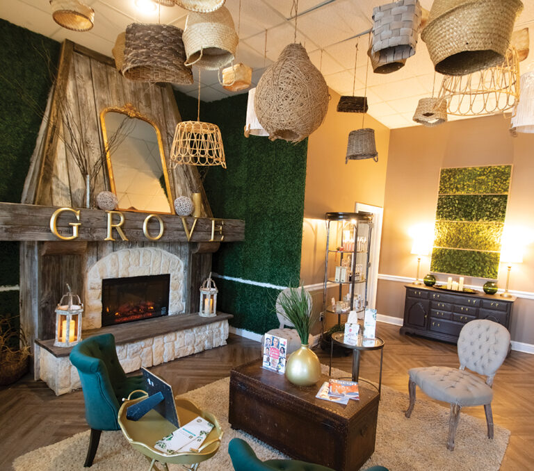 The main lobby at Grove Spa Retreat in Warner Robins, Georgia. Grove is owned owned by Telisa Asaro, who also owns Float Robins. ©Journal Communications/Jeff Adkins